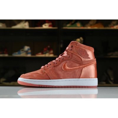 Nike Bayan Air Jordan 1 Retro High Soh Sunblush/White-metallic Turuncu / Metal Altın Basketbol Ayakk